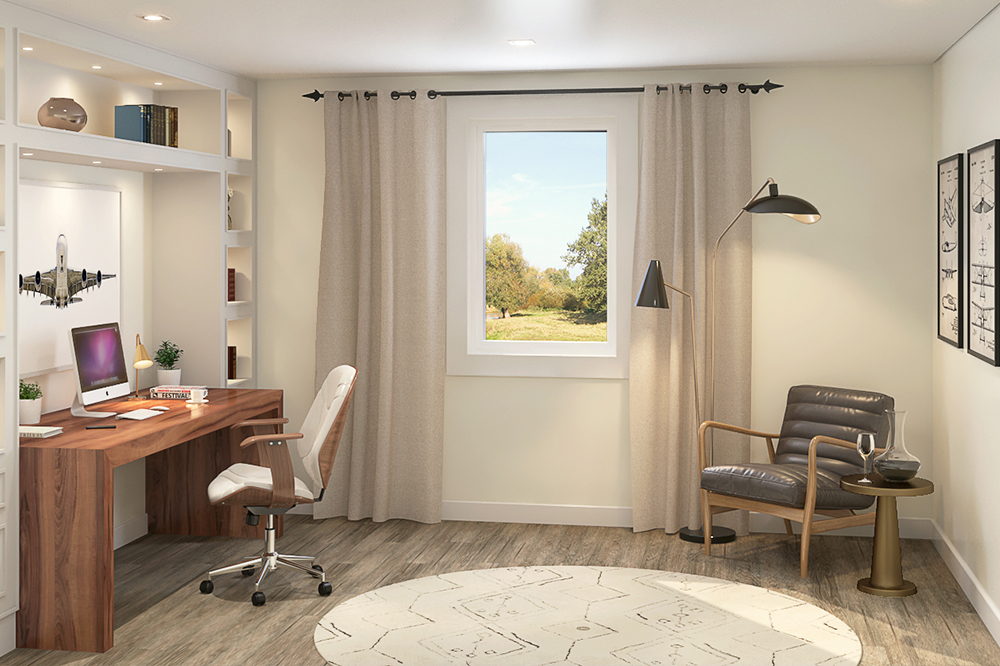 Windrose at Caledon Trails interior — designer kitchen with quartz island, custom cabinetry and stainless appliances